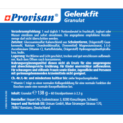 Beschreibung Inhaltsstoffe Provisan Gelenkfit