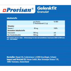 Inhaltsstoffe Gelenkfit Provisan